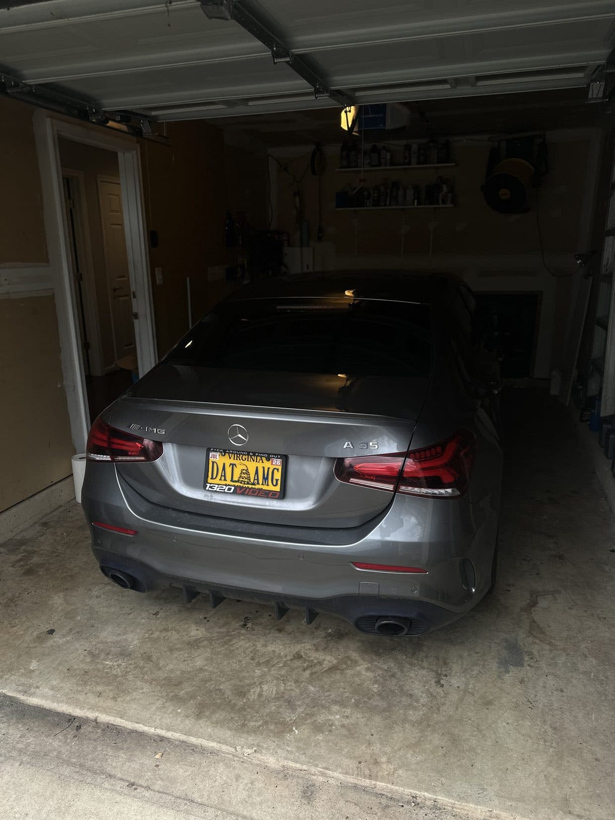 Gray Mercedes-Benz E-Class rear in garage, Mercedes repair DMV