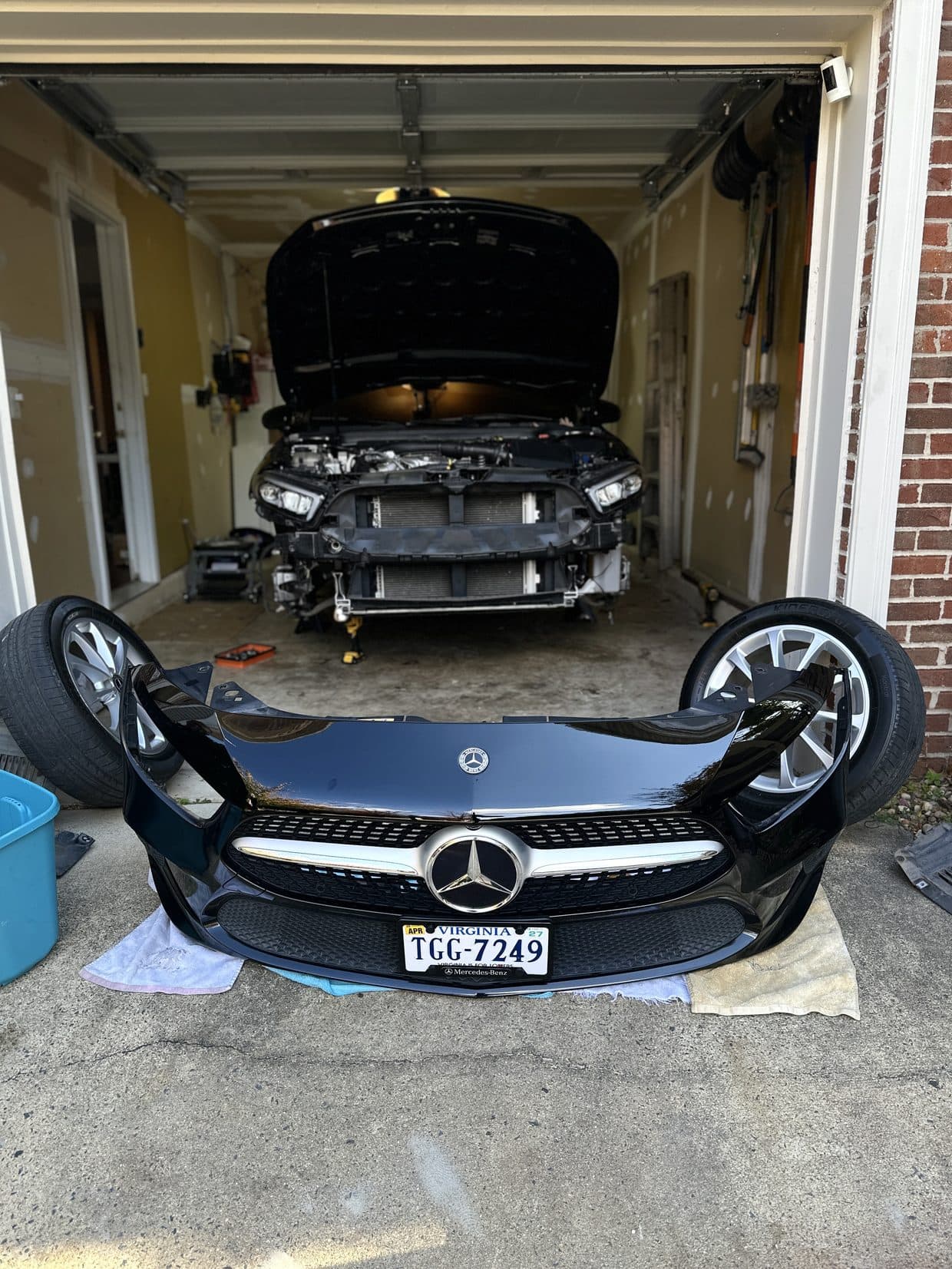 Front bumper removed for service, auto repair Northern Virginia