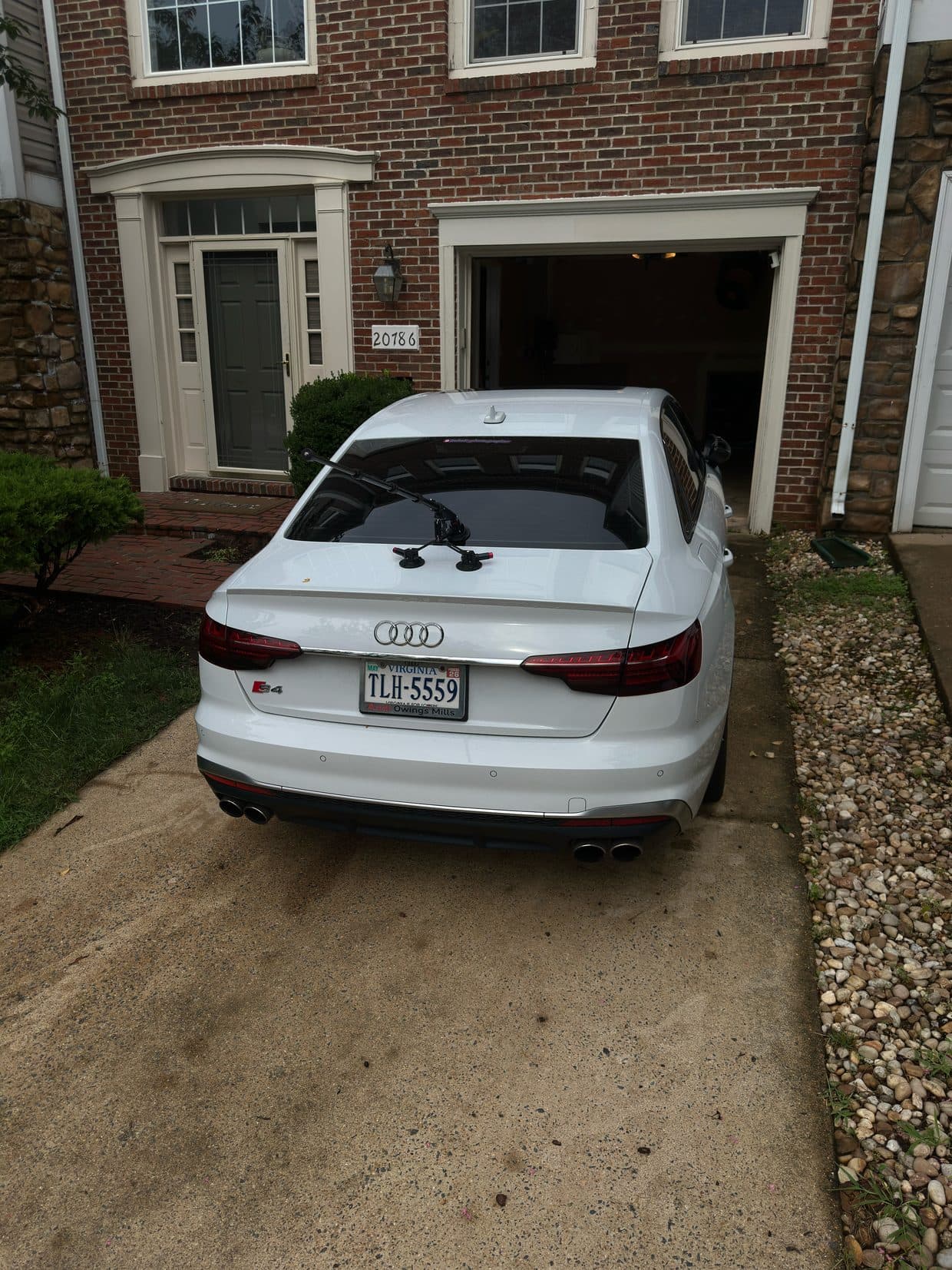 White Audi S4 rear in driveway, Audi performance Sterling VA